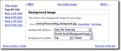 background settings