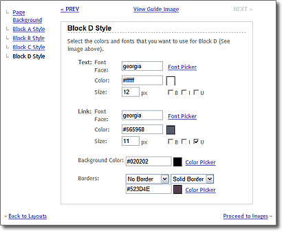text options