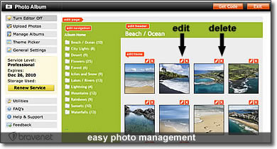 easy to edit and delete photos