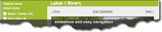slideshow and easy navigation