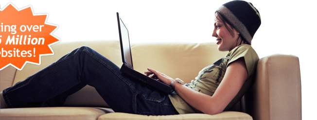 girl with laptop enjoying free web hosting