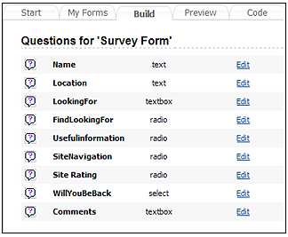 Image displays a sample of Bravenet Email Forms