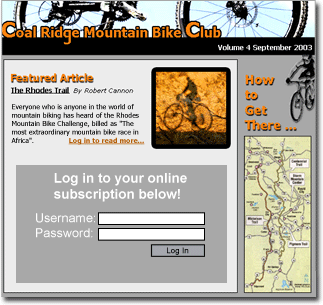 Image displays a sample of Bravenet Password Protect